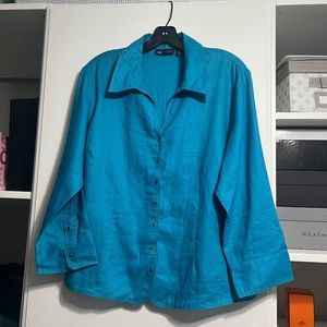 Relativity, Size XL, 100% Linen, Blue